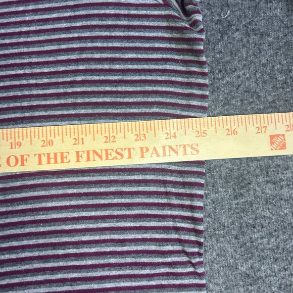 VINTAGE FADED GLORY WOMEN'S SIZE 1X SLEEPWEAR MAROON GRAY STRIPE SHIRT - Picture 2 of 8